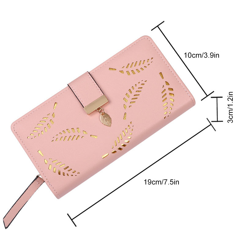 Avtoit | Long wallet for women with leaf pattern