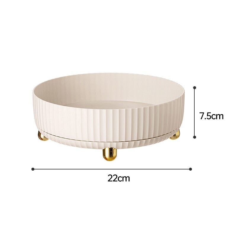 360-Degree Rotating Kitchen Spice Rack with Raised Edge