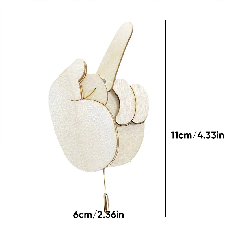 Avtoit | Funny Wooden Finger Brooch