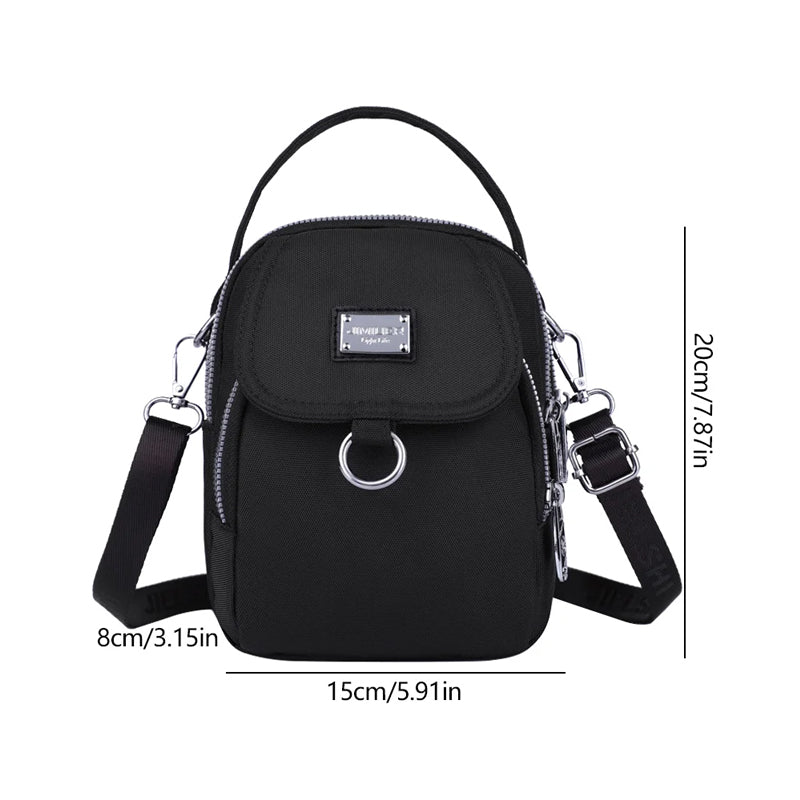 Water-Resistant Crossbody Phone Bag with Multiple Pockets and Adjustable Strap