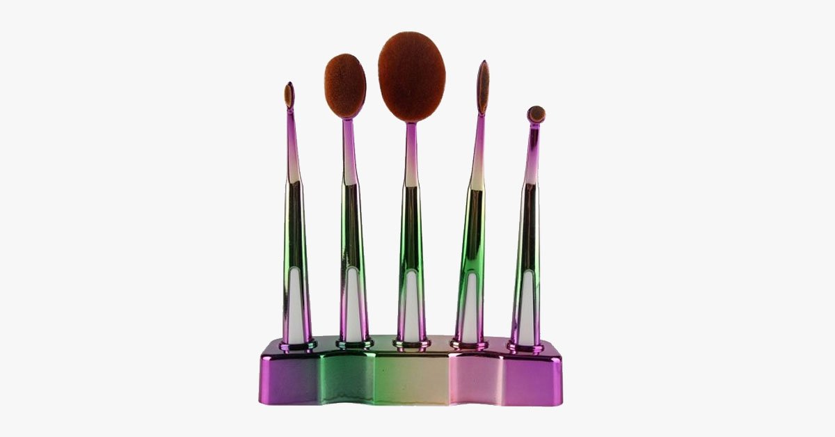 Avtoit | Galaxy Oval Brush Set with 5 Pieces with Soft Hair Bristles – Lightweight and Easy to Use