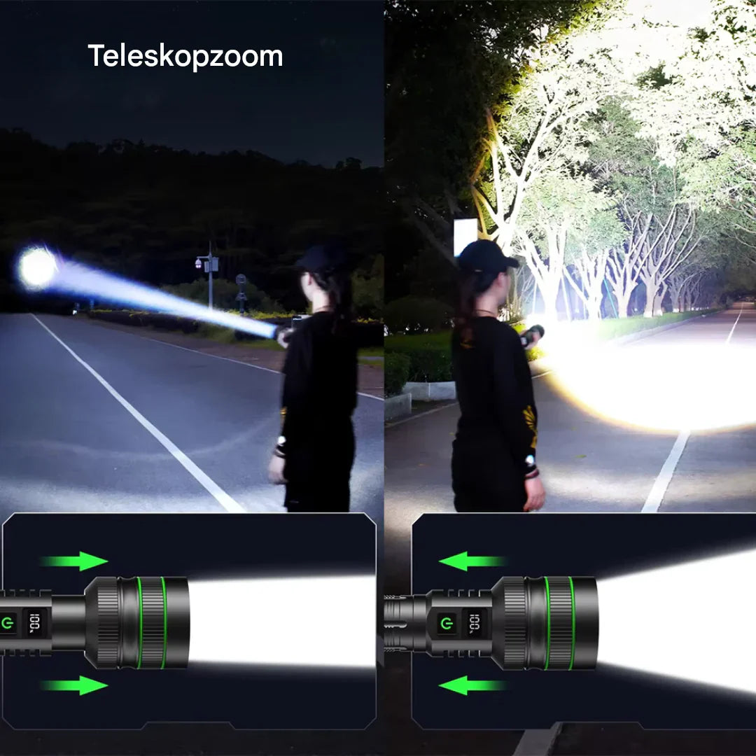 Avtoit | Extremely Bright and Zoomable LED Flashlight with Power Bank Function for Outdoor Adventures