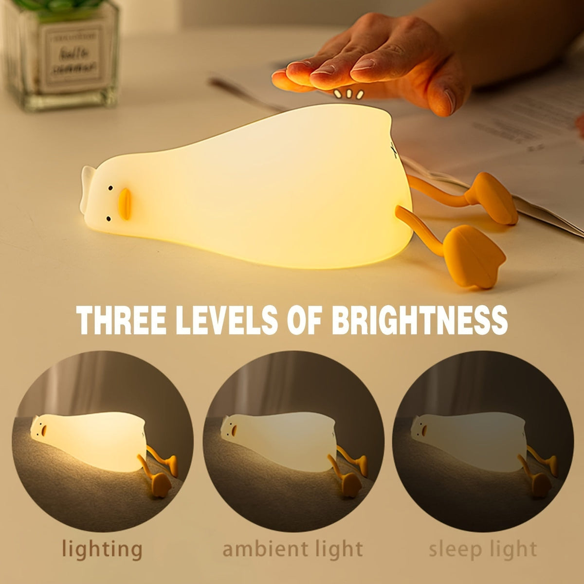 Avtoit | Sleeping Duck Lamp - Rechargeable Dimmable Silicone Night Light