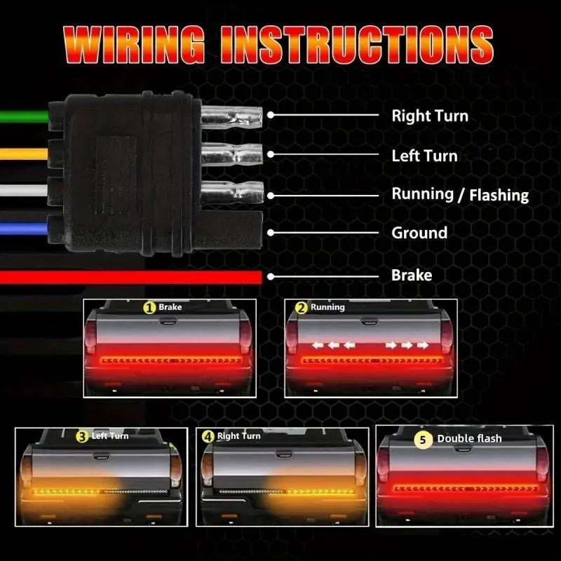 Avtoit | 48-inch two-color LED tail light strip – Bright vehicle signal light