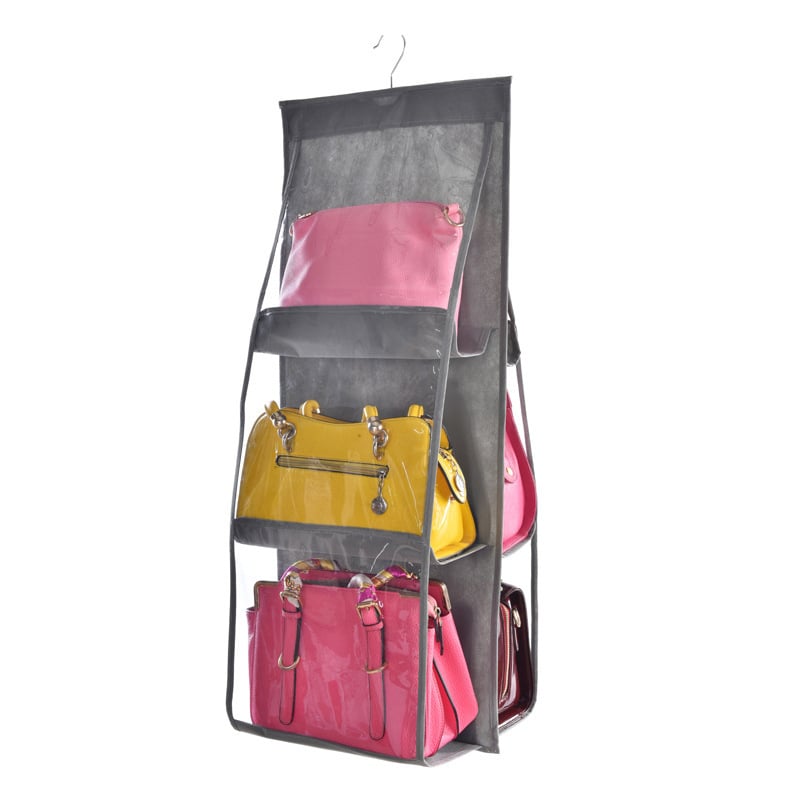 Double-Sided Hanging Handbag Organizer with Six Layers