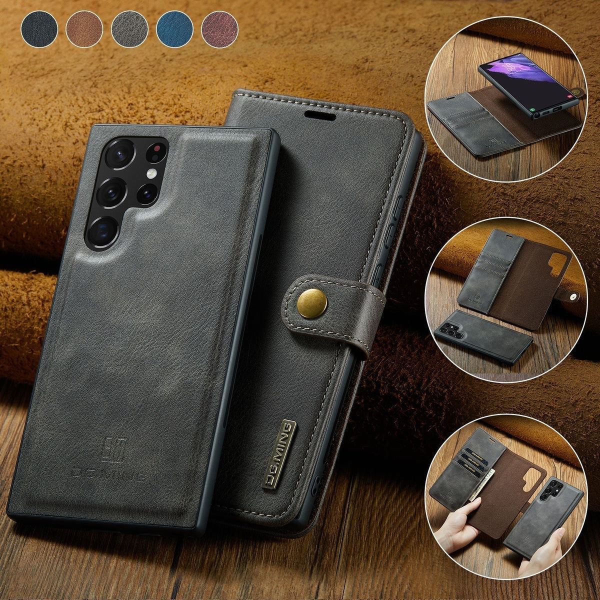 Avtoit | 2 in 1 removable flip leather case for Samsung Galaxy