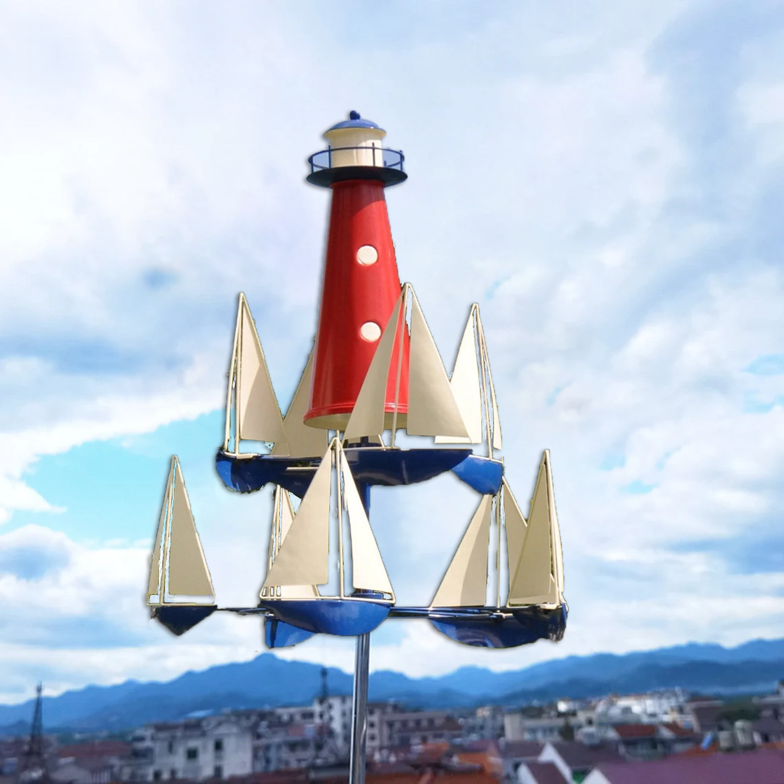 Kinetic Metal Wind Sculpture for Outdoor Garden Decor