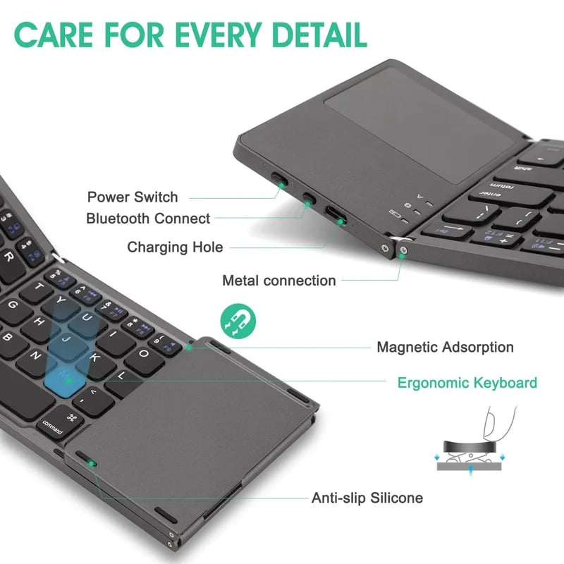 Avtoit | Foldable Bluetooth Keyboard with Touchpad
