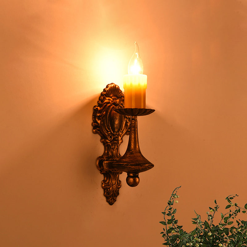 Avtoit | A light wall lamp light industrial crackle glass vase shape lighting fixture in yellow, 3.5"/5"/14.5" wide
