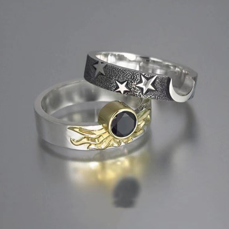 Avtoit | Vintage Star Moon Sun Ring Set