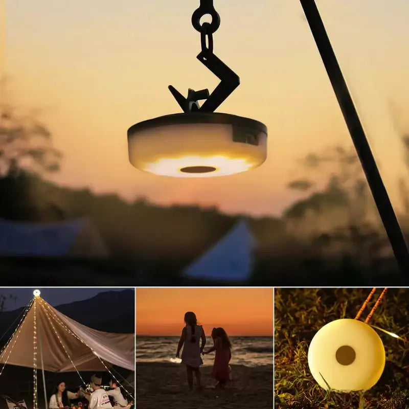 Avtoit | 4 in 1 Camp Light – Portable Camping Lantern, String Lights with 8 Lighting Modes, Rechargeable Power Bank for Outdoor Adventures