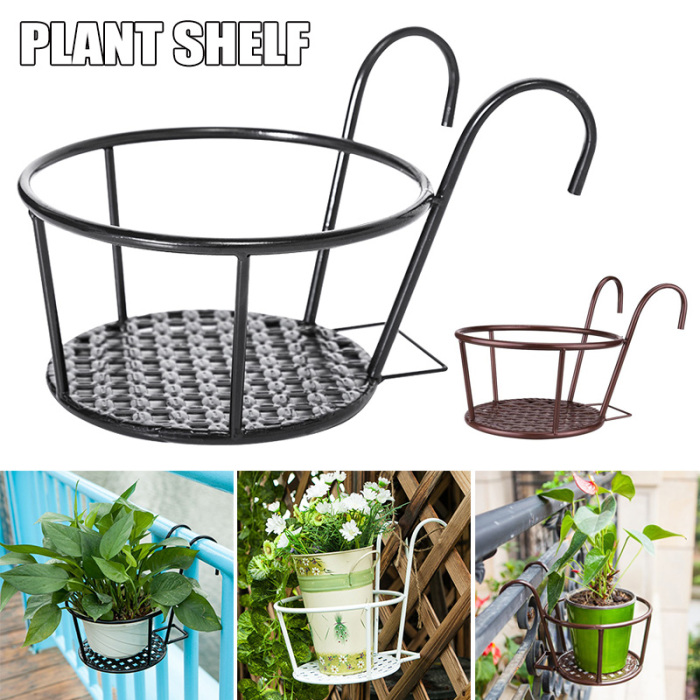 Avtoit | Hanging Plant Basket made of Metal – Balcony Planter Pot with Hook for Garden and Terrace