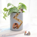 Avtoit | Decorative plant pot with hedgehog and rabbit miniature – Creative staircase design for plants