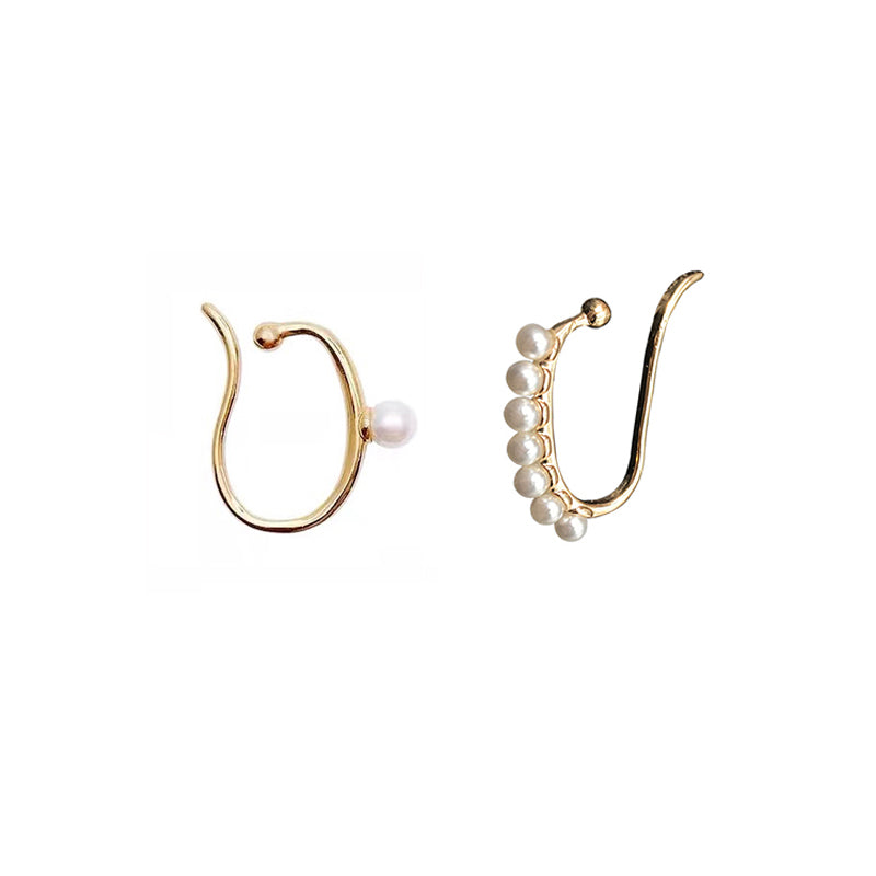 Avtoit | Minimalist Simulated Round Small Pearl Ear Cuff Earrings For Women
