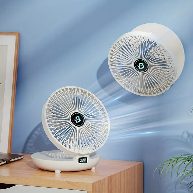 Portable USB-Rechargeable Wall Fan with Foldable Design