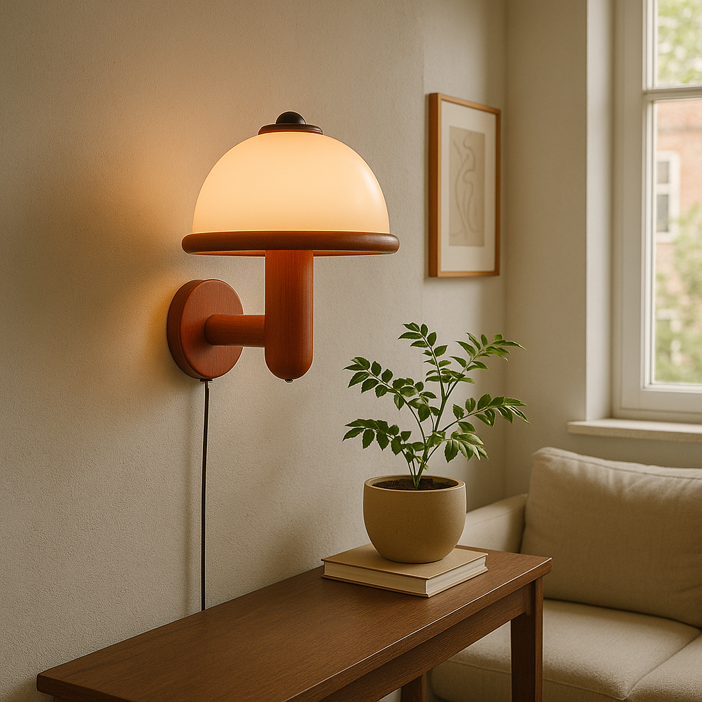 Avtoit | NordShroom | Wooden Wall Lamp in Scandinavian Mushroom Style