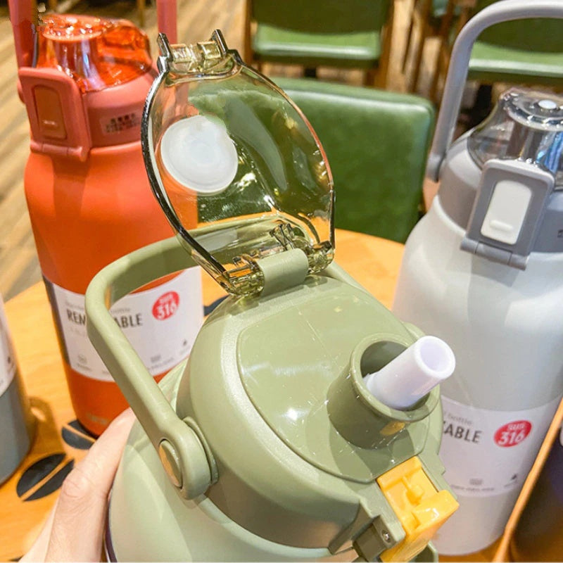 Avtoit | Stainless Steel Built-in Straw Camping Thermos
