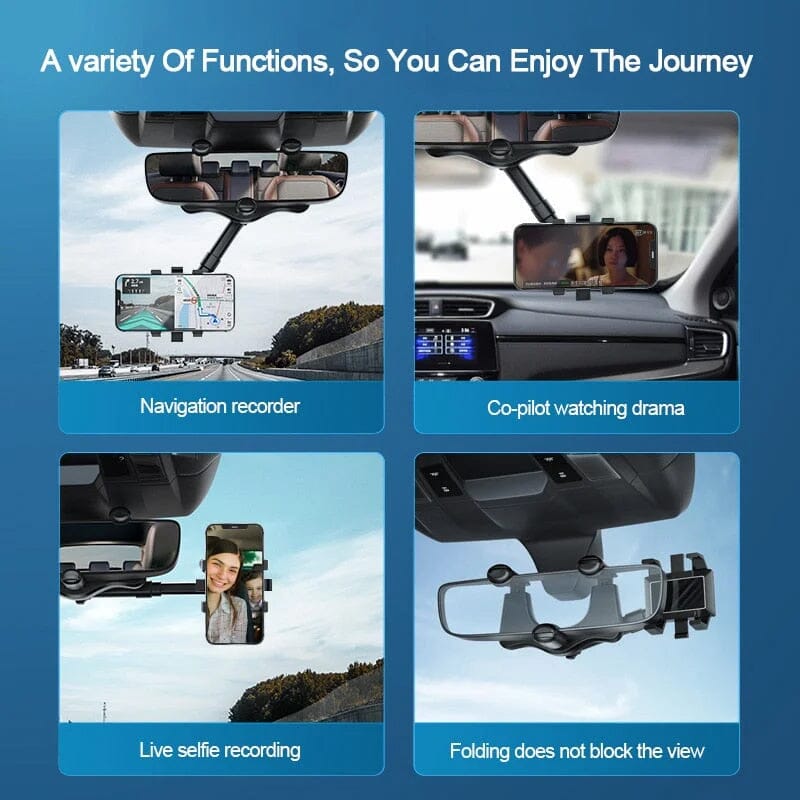 Avtoit | Multifunctional 360 Rotatable Car Rearview Mirror Phone Holder