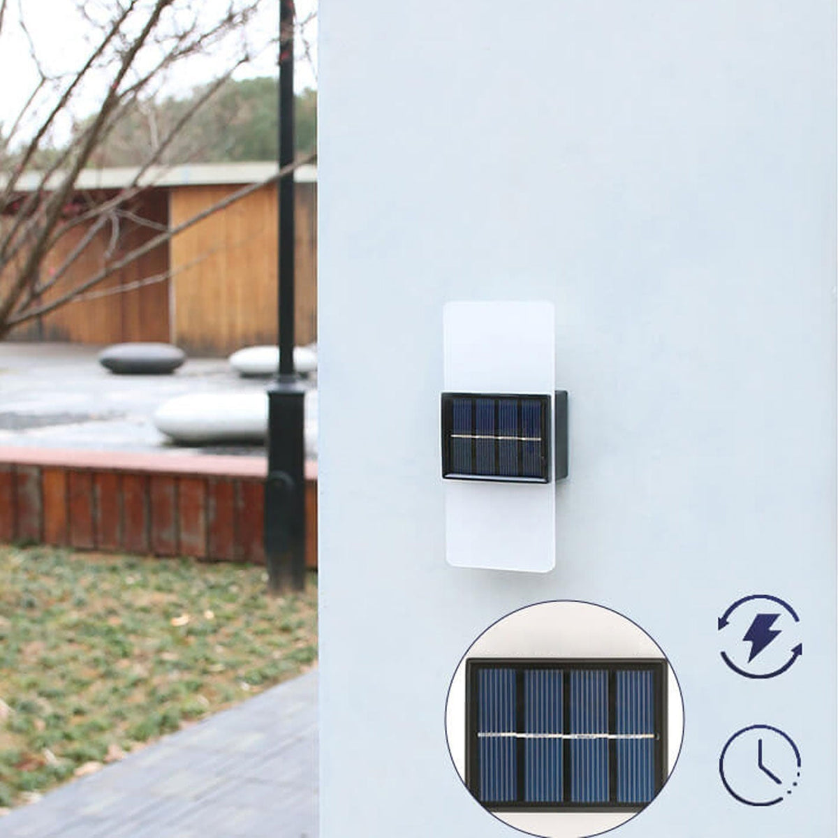Avtoit | LumaZen Solar LED Wall Lamp | Weatherproof | Solar Powered Outdoor Lighting | Garden & Patio Decor