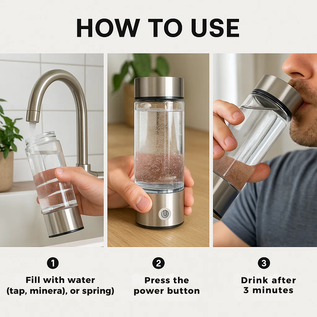 Avtoit | Hydrogen Water Bottle | USB Rechargeable, Anti-Inflammatory & Perfect for Daily Hydration and Wellness