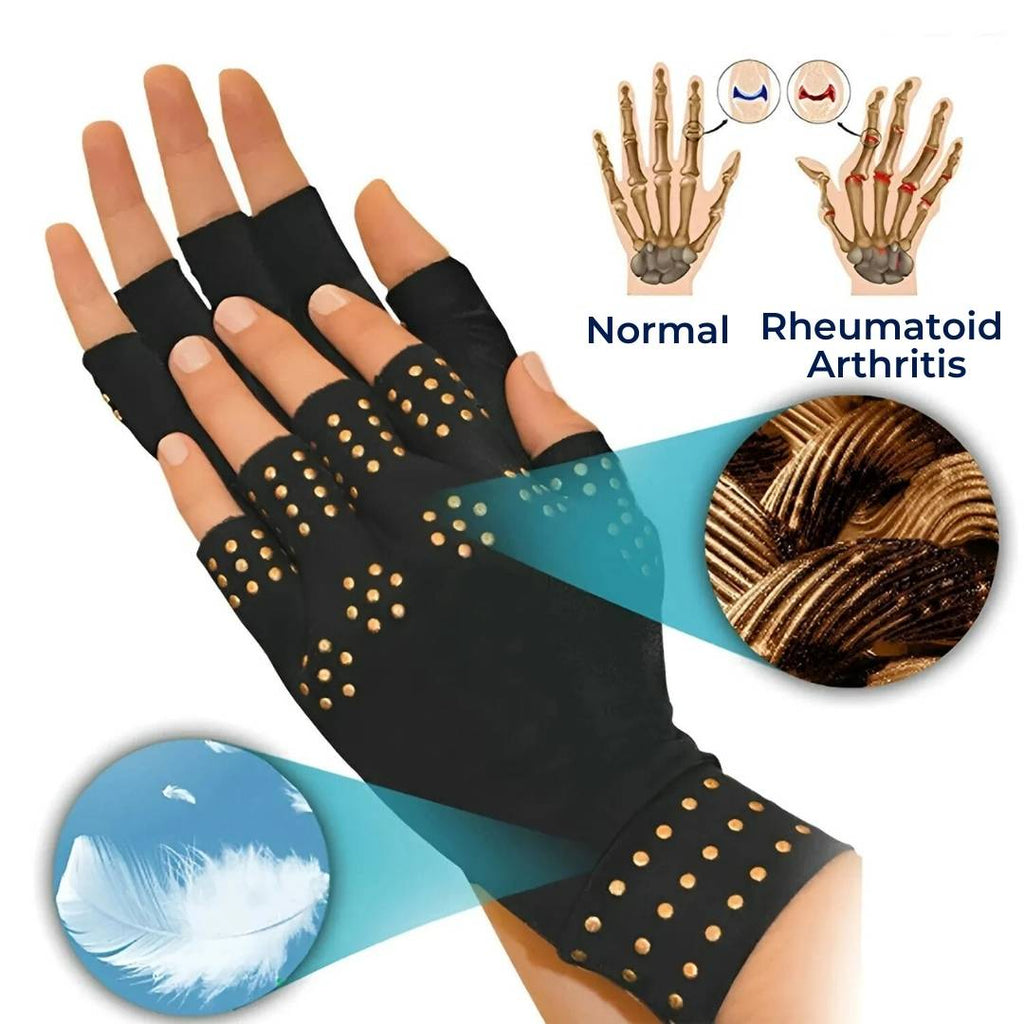 Avtoit | Fingerless Gloves for Arthritis & Pain Relief - Magnetic Compression for Improved Circulation and Reduced Swelling