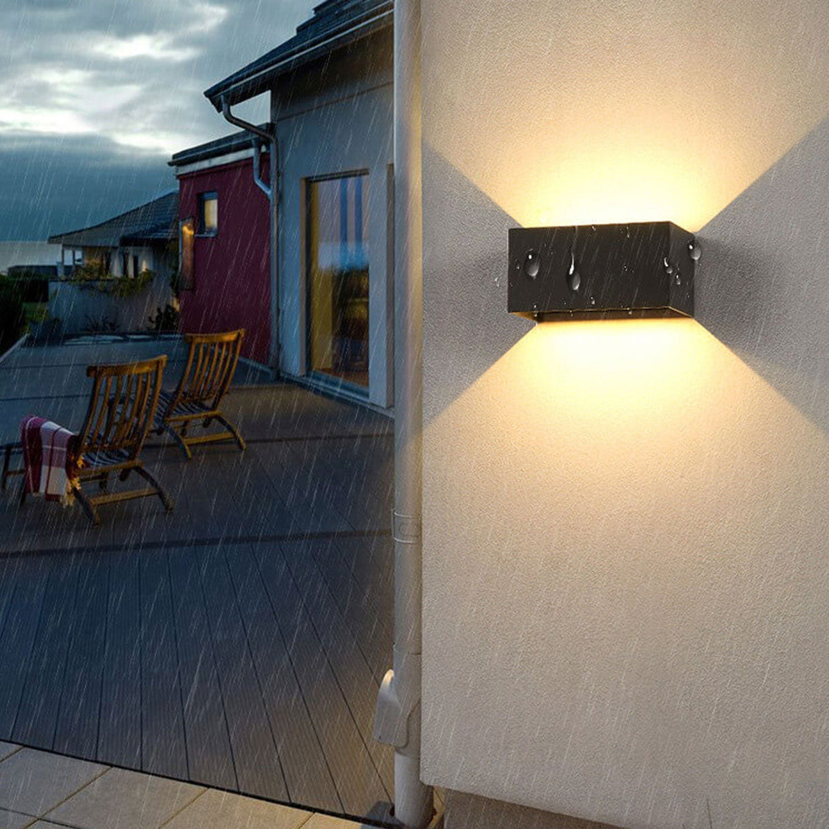 Avtoit | Modern waterproof rectangular LED wall light for outdoor use with up and down lighting