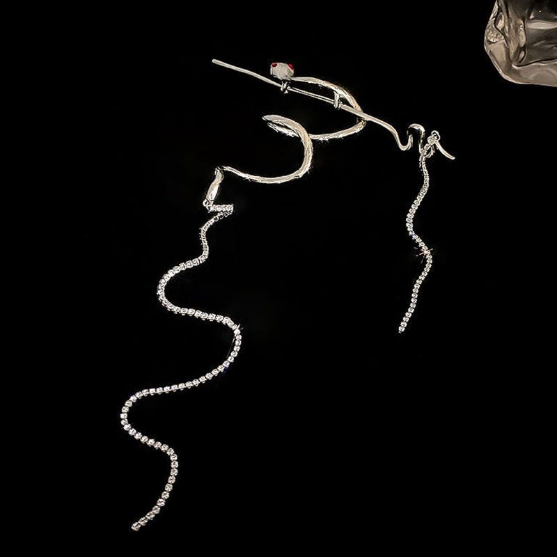 Avtoit | Silver Spiral Snake Tassel Hairpin