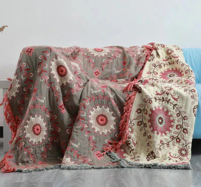 Avtoit | Reversible Scandinavian Blanket with Bird Design