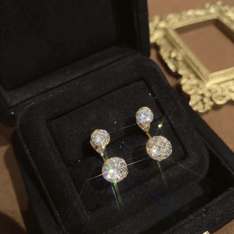 Avtoit | Simple Hollow Diamond Ball Earrings