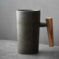 Avtoit | Nordic Design Mug – Minimalist Ceramic Mug with Wooden Handle