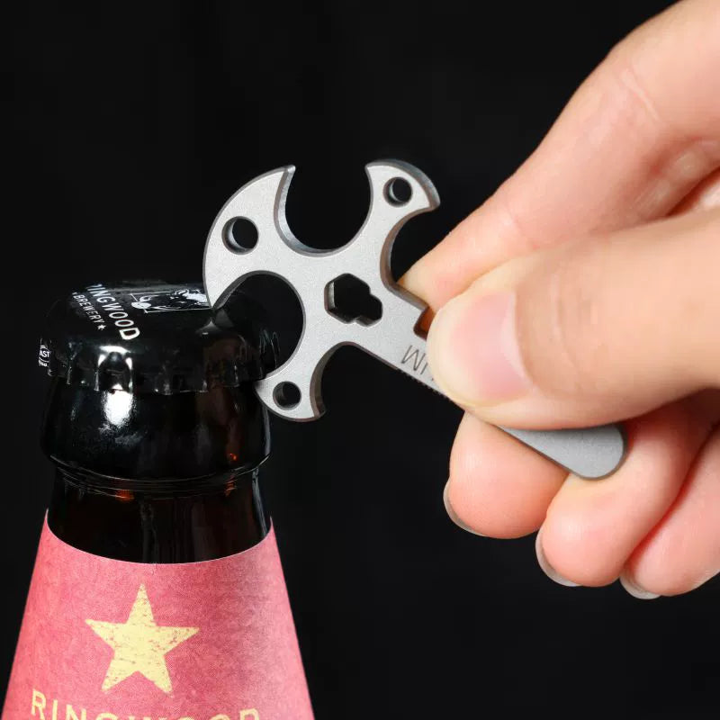 Avtoit | Titanium Cross Multi-Tool Keychain - Portable Pry Bar, Bottle Opener & Serrated Necklace