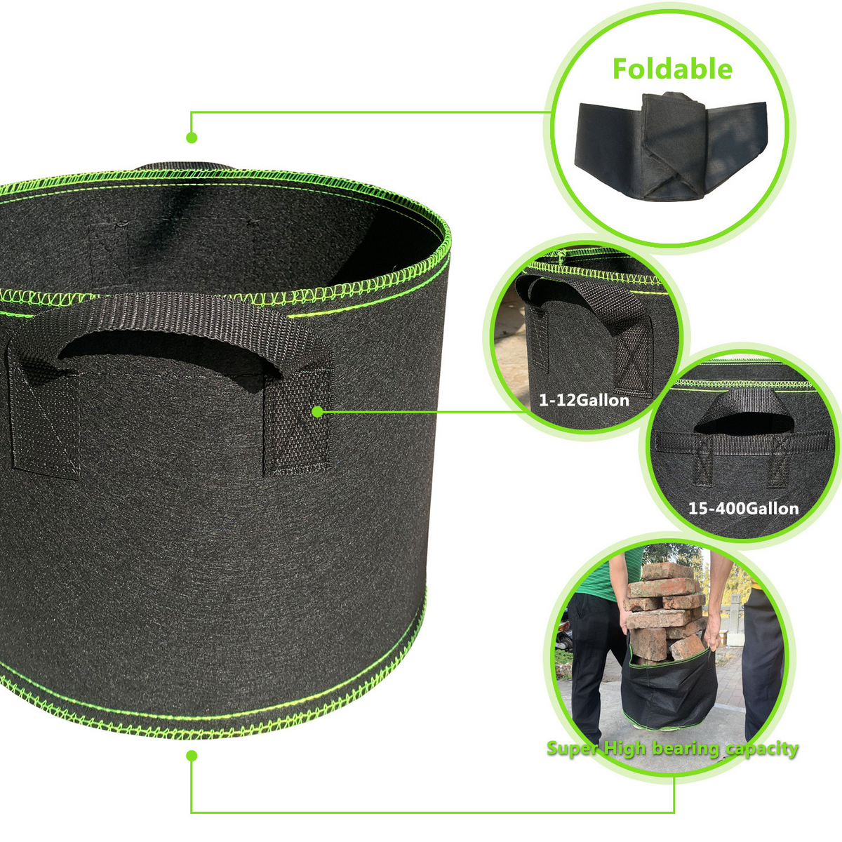 Avtoit | Planting bag made of nonwoven fabric – Robust garden container with handles for plants