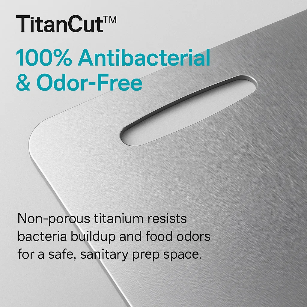 Avtoit | Medical Grade Titanium Cutting Board | Durable, Non-porous Surface for Safe Food Preparation & Kitchen Use