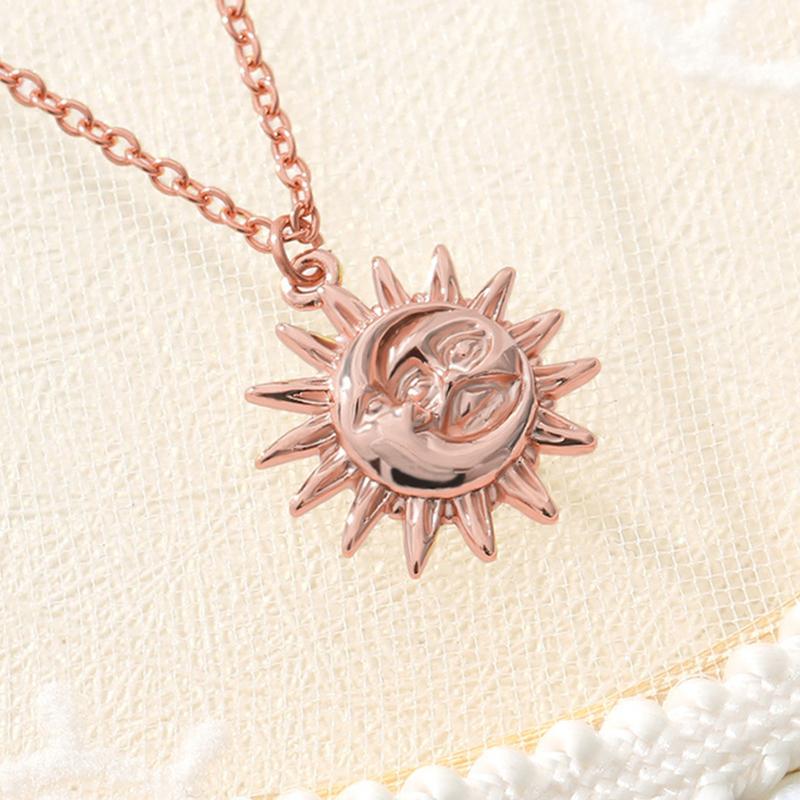 Avtoit | Vintage Sun and Moon Stainless Steel Necklace