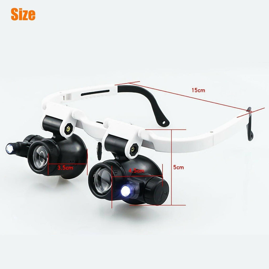 Avtoit | Adjustable Headband Magnifier with LED Light & 8 Lenses – Perfect for Jewelry, Watch Repair & Engraving