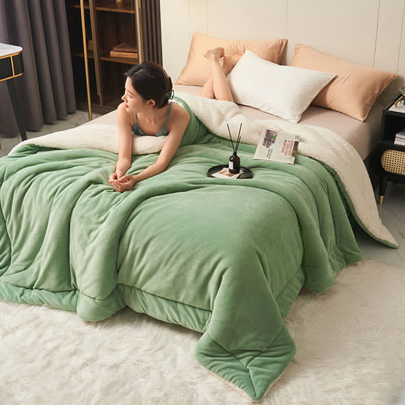 Avtoit | Solid thick double-sided velvet cube blanket