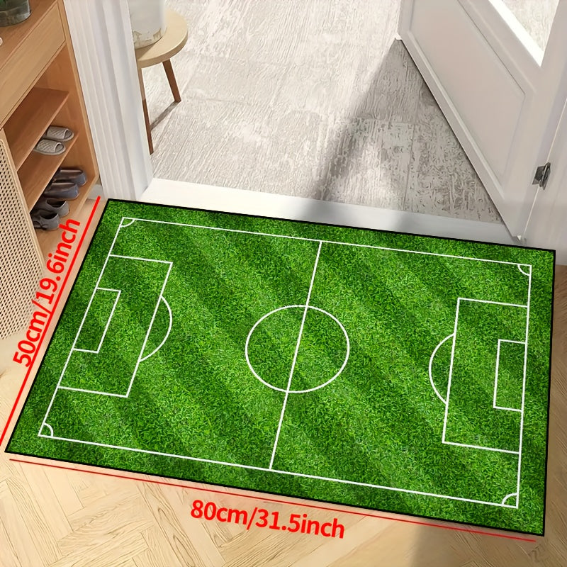 Avtoit | Football Field Pattern Carpet - non-slip washable lounge mats for living room, bedroom, garden or gaming room