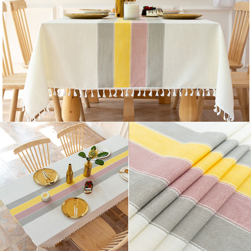 Avtoit | Waterproof Oil-resistant Rectangular Tablecloth Cotton Linen Wrinkle-resistant Tablecloth for Kitchen Dining Room Buffet Party