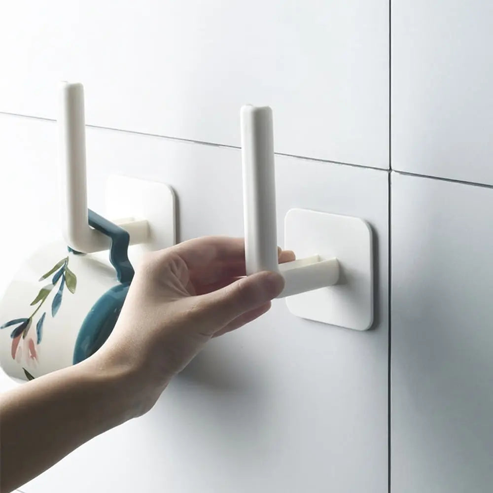 Self-Adhesive Wall Hooks, No Drilling, 4-Piece Set