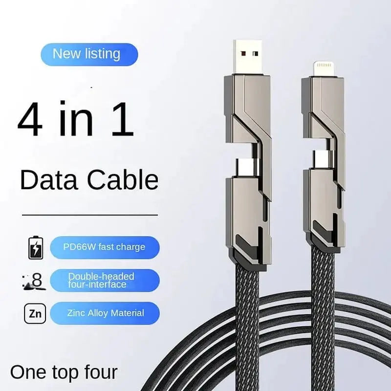 Avtoit | 4-in-1 Multi-device Charging Cable — Fast Charging with Anti-tangle Design
