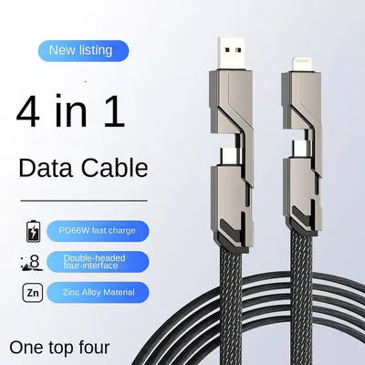 Avtoit | 4-in-1 Multi-device Charging Cable — Fast Charging with Anti-tangle Design