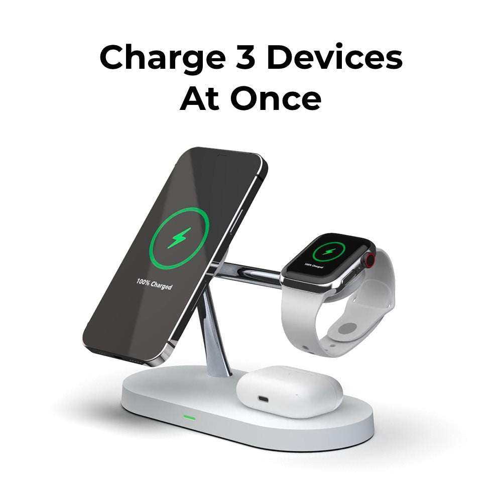 Avtoit | 4-in-1 Wireless Charging Station - Magnetic Qi Charger for Phone, Watch & Earbuds