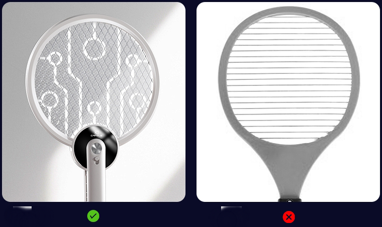 Avtoit | Portable Foldable 2-in-1 Electric Mosquito Swatter with Ultraviolet Mosquito Trap Lamp, Rechargeable Design and Dense Net, for Indoor, Outdoor and Office
