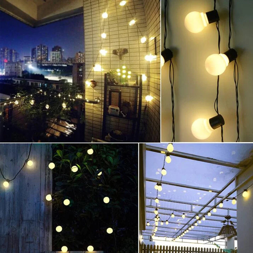 Solar LED String Lights for Outdoor Patios and Gardens, 5–10 m