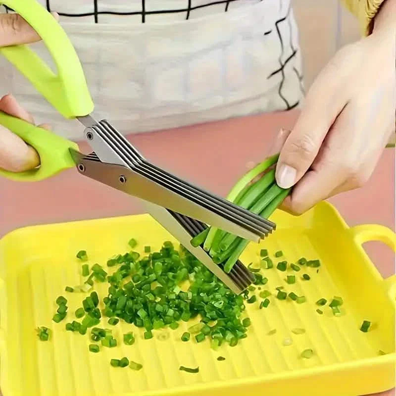 Avtoit | 5-Blade Stainless Steel Herb Scissors Set - Versatile Kitchen Scissors