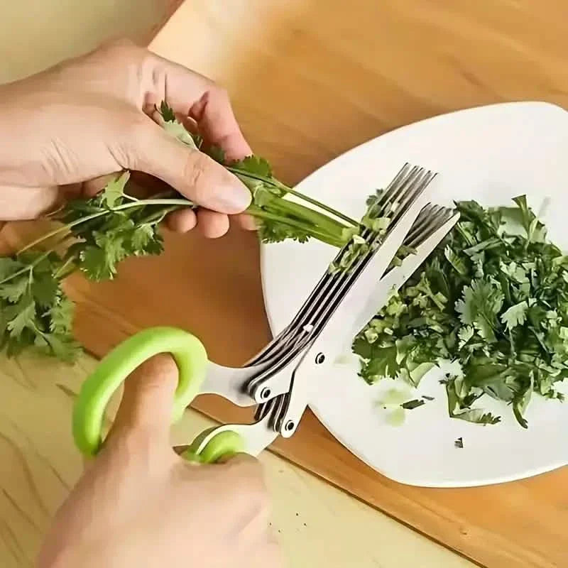 Avtoit | 5-Blade Stainless Steel Herb Scissors Set - Versatile Kitchen Scissors