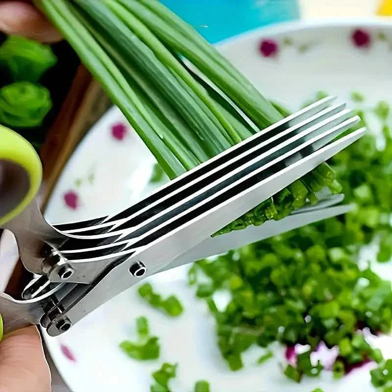 Avtoit | 5-Blade Stainless Steel Herb Scissors Set - Versatile Kitchen Scissors