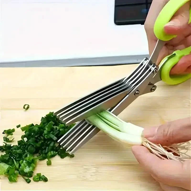 Avtoit | 5-Blade Stainless Steel Herb Scissors Set - Versatile Kitchen Scissors