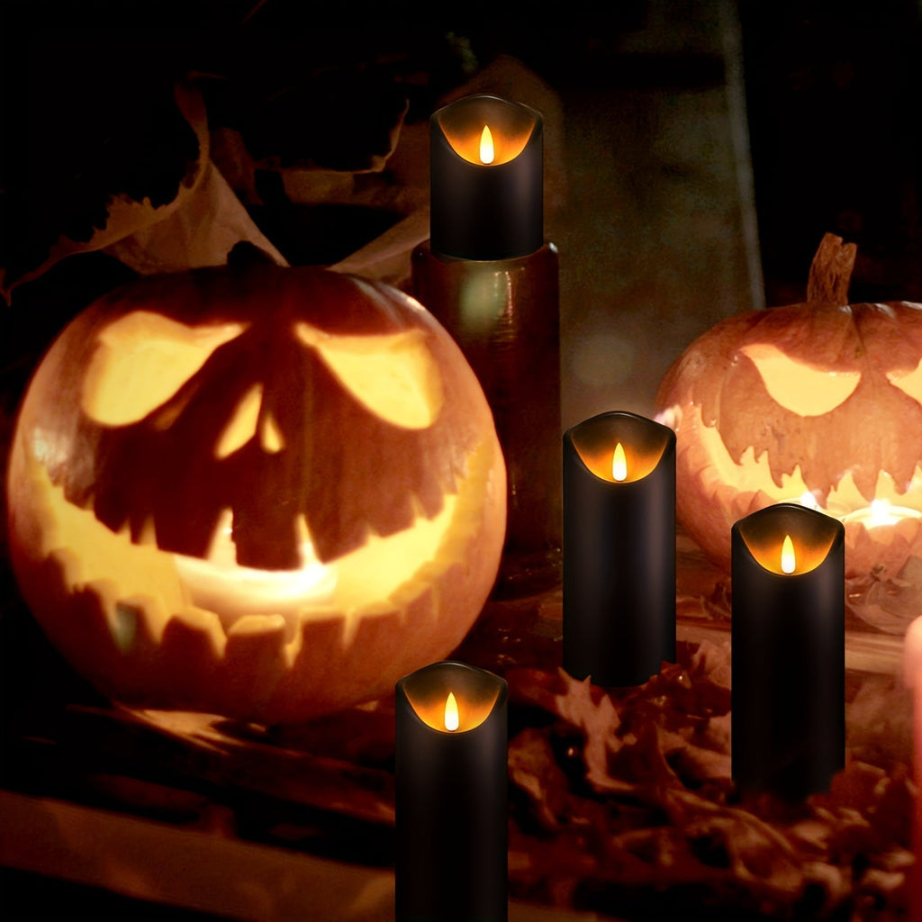 Avtoit | MystiFlame - 5-Piece LED Candle Set with Black Finish