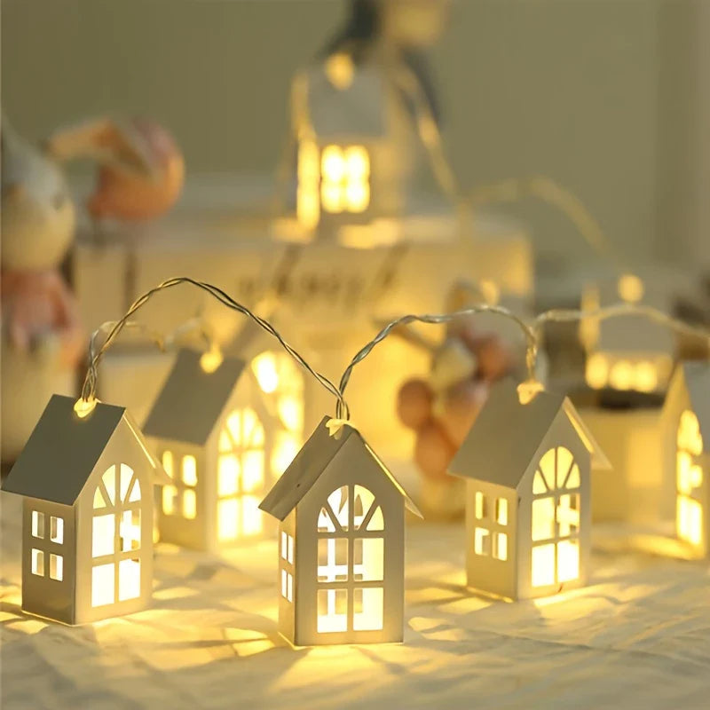 Avtoit | LED fairy lights with mini houses - Decorative Christmas lighting for indoor use